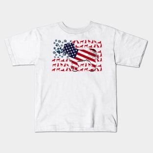 Bulldog Paw Flag Kids T-Shirt